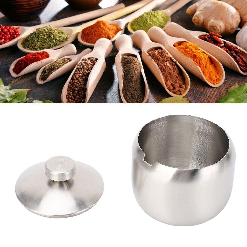 with Lid Condiment Pot Airtight Sugar Bowl Condiment Organizer Seasoning Jar  Restauran