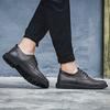 Men's Quality Leather Shoes British Business Lace Up Fashion Black Split Leather Shoes Men Moccasin