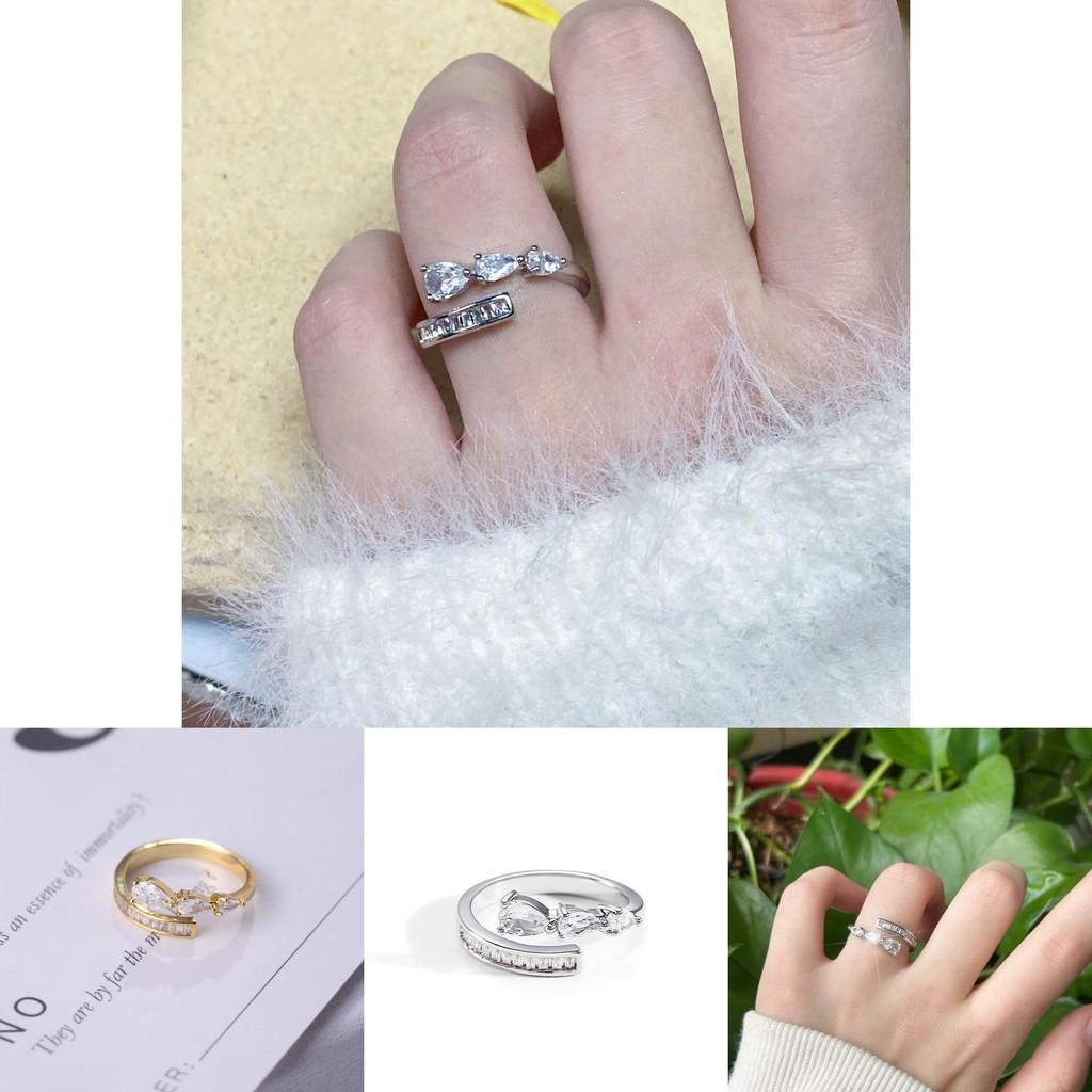 And Gold Chic Silver Adjustable Open Ring With Unique Water Drop Shape And Feel Luxury