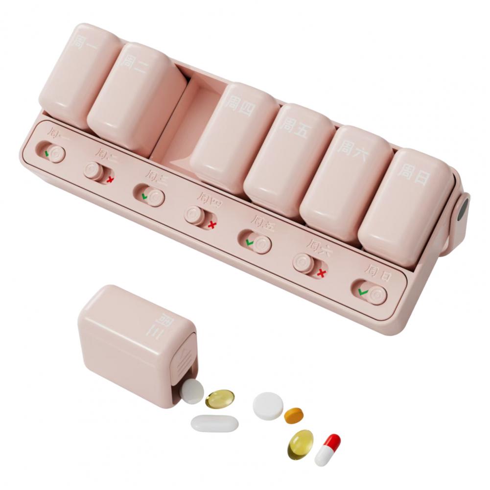 Aufbewahrungsbox Pillendose Kapazität Wöchentlicher Pillenorganisator für Reisen Staubdicht Feuchtigkeitsdicht Medikamentenbox mit Fächern für Tabletten