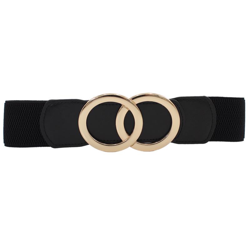 Elastic Belt Women'S Ring Smooth Buckle Decorative Dress Adjustable Elastic Waist Seal 5Cm Three Sizes