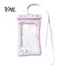 Touch Screen Water Bag Cute Waterproof Phone Pouch with Floating Airbag And Lanyard, Clear PVC Cellphone Dry for Swimming Beach Portable Case