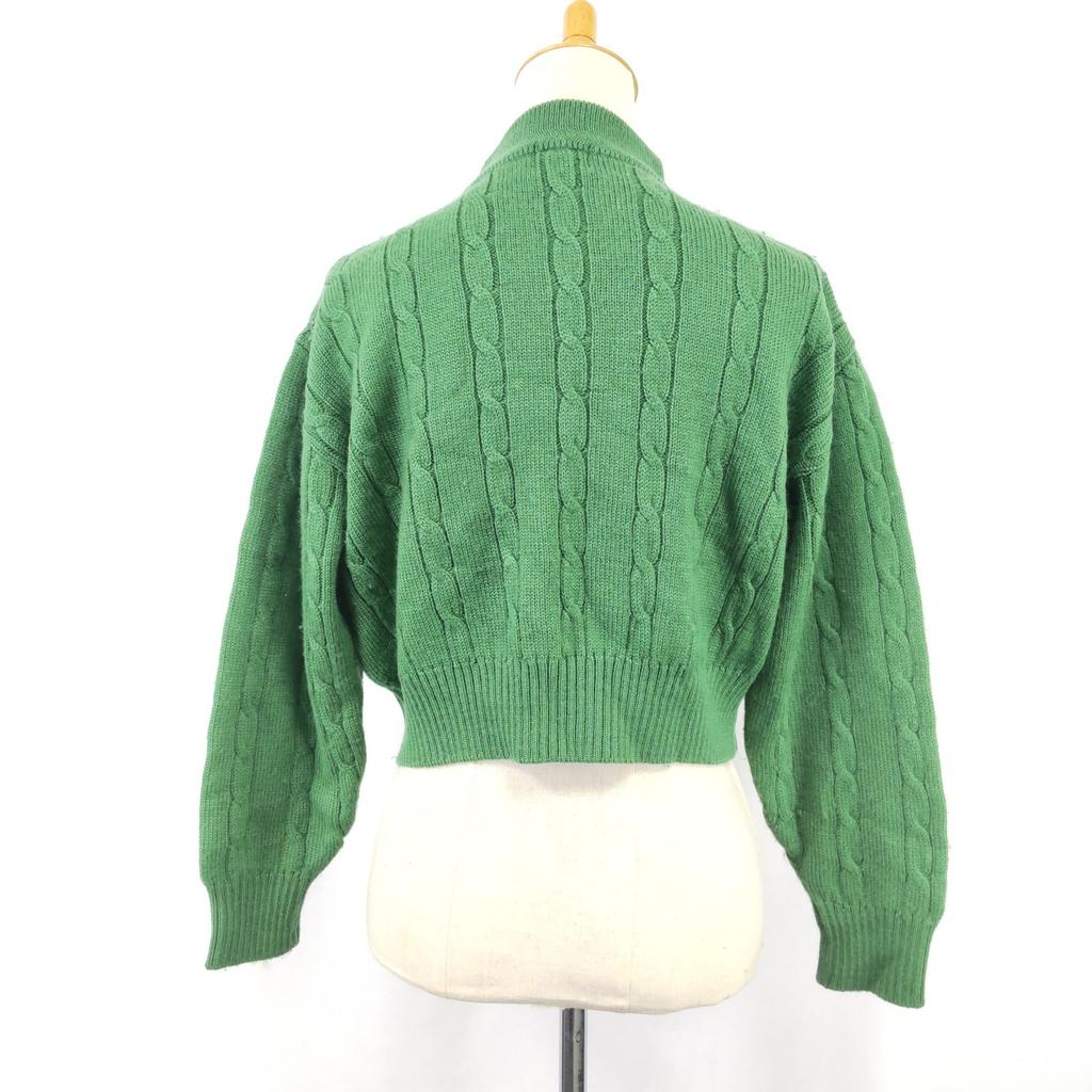 USED/80s-90s Vintage Fiorucci Long Sleeve Wool Sweater Women M Green Cable Knit