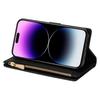 For iPhone 15 Zipper Wallet Stand Phone Case PU Leather Glittery Laser Carving Phone Cover