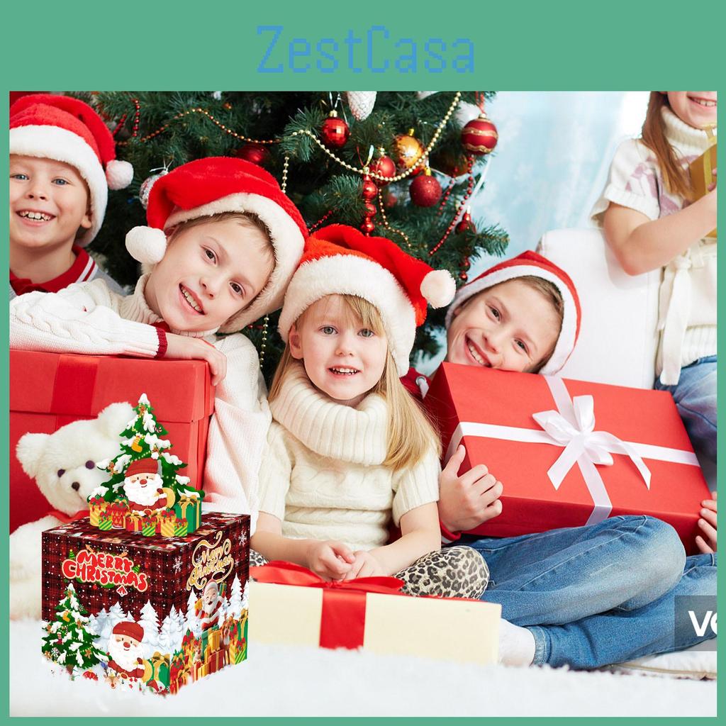 Christmas Gift Party Box With Red Plaid Pattern Festive Decor And Gift Exchange