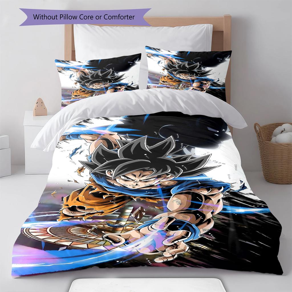 Juego de Ropa de Cama con Estampado de Dibujos Animados Colcha Funda de Colcha Funda de Almohada Decoración del Hogar Regalo de Cumpleaños (1 * funda nórdica + 2 * fundas de almohada, sin núcleo)