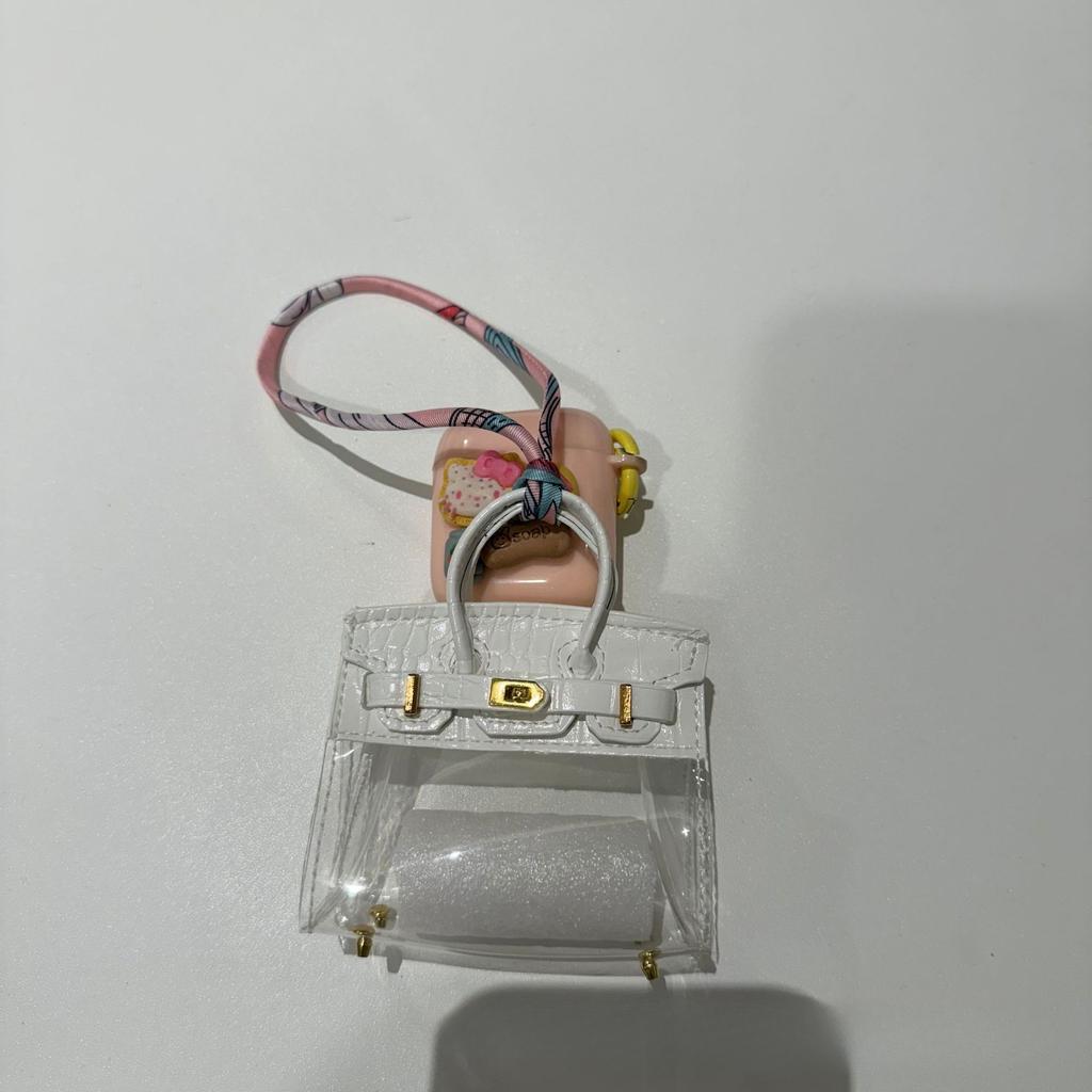 Internet-Prominente Damen Auto Schlüssel Tasche Mini Transparente Tasche Anhänger Exquisit Hochwertige Kopfhörer Tasche Roter Umschlag Auto Anhänger