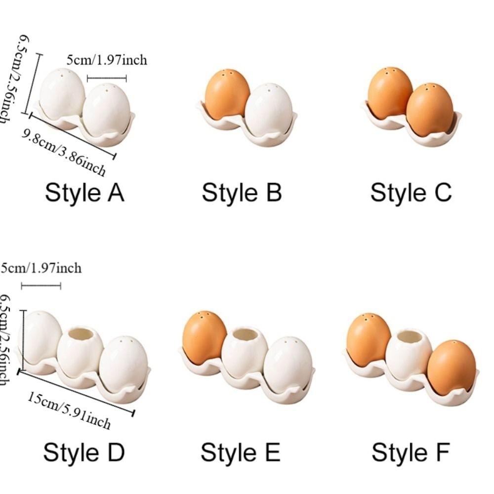 Mini Salt and Pepper Bottle Ceramic Seasoning Jar Creative Simulated Egg Spice Jar Set  Cooking