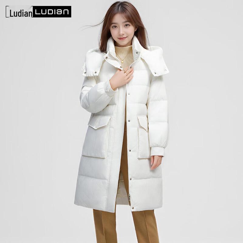 Women s Thickened Long Down Jacket with Detachable Hood S