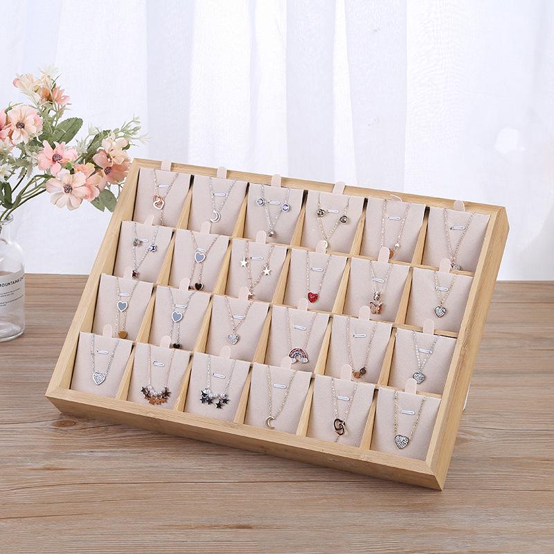 Bamboo Jewelry Display Stand for Necklaces and Earrings