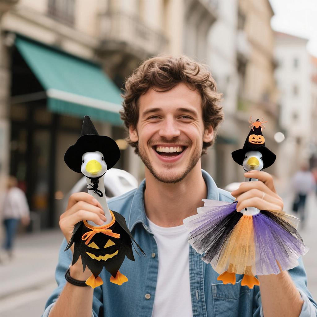 Halloween Outfit Clothes Set, Fall Clothing Dress Up Costume Accessories With Pumpkin Pattern Cape & Hat For 23 Inch Cement Geese Outdoor Porch Yard
