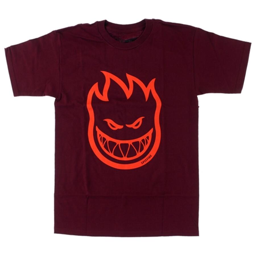 Spitfire Wheels BIGHEAD LOGO Skateboard T Shirt BURGUNDY/RED Unisex T-Shirt XXXXL