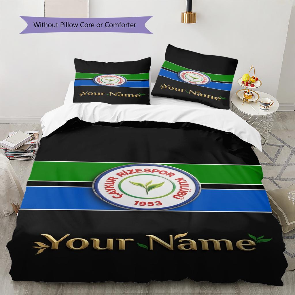 Name Custom Caykur Rizespor Pattern Bedding Set Quilt Cover Pillowcase Home Decor Gift (1 * duvet cover + 2 * pillowcase, without core)
