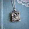 Dainty Book Locket Necklace Personalized Pendant Sweater Chain for Daily Wear