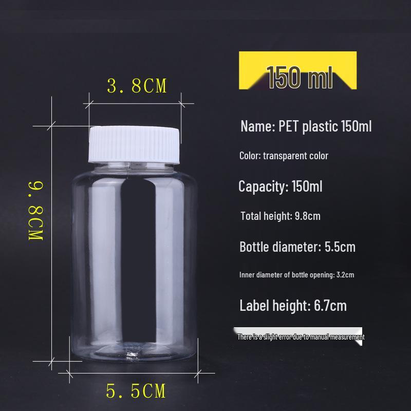 Clear Plastic Wide-Mouth Bottle for Liquid/Solid/Powder Storage, Bead Organizer, Medicine Container, 30ml.