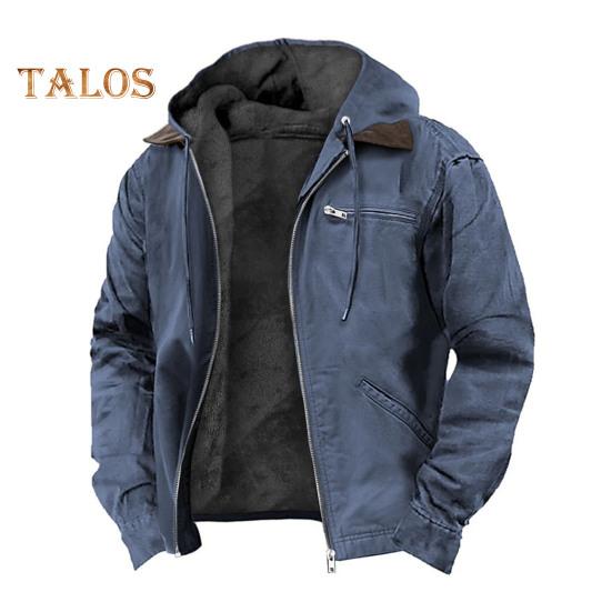 

Мужская толстовка, пальто с капюшоном, длинным рукавом, множеством карманов, застежкой-молнией, утолщенной плюшевой подкладкой, куртка, пальто S