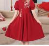 Summer Girls' Red Qipao - Chinese Style Formal Dress for Medium & Large Kids