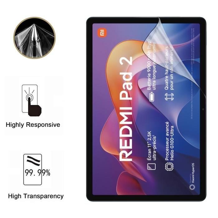 Protection écran pour Xiaomi Redmi Pad 2 [Pack 2] Film Plastique Protecteur Résistant Ultra Mince Phonillico®