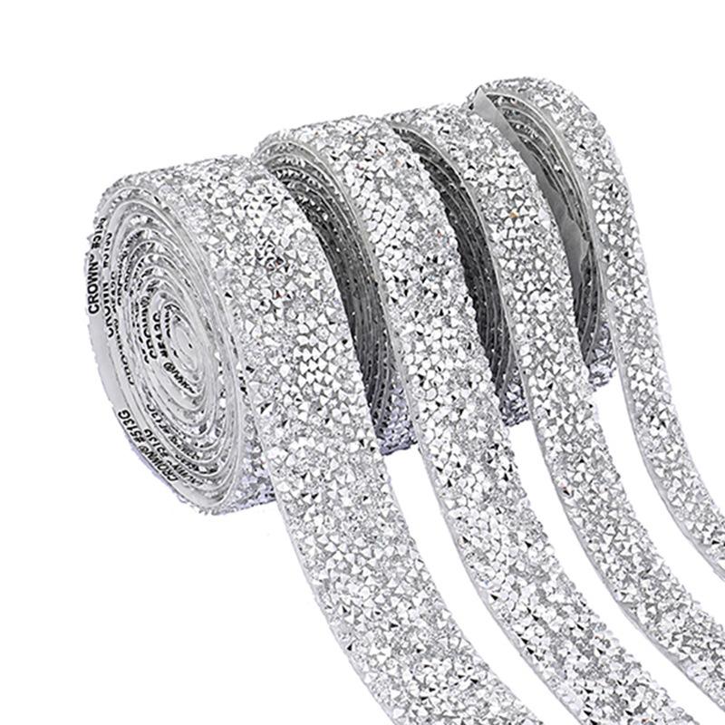 1 Rolle Selbstklebender Glitzer Kristall Strass Aufkleber Diamantband DIY Aufkleber Strasssteine Kunsthandwerk Auto Handy Dekoration