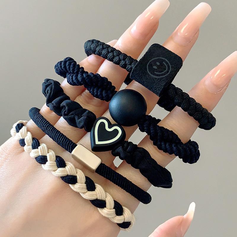 Women's Hair Tie, High Elastic Rubber Band, Hair Tie, Hair Band, Leather Cover, Simple and Elegant Ponytail Hair Accessory