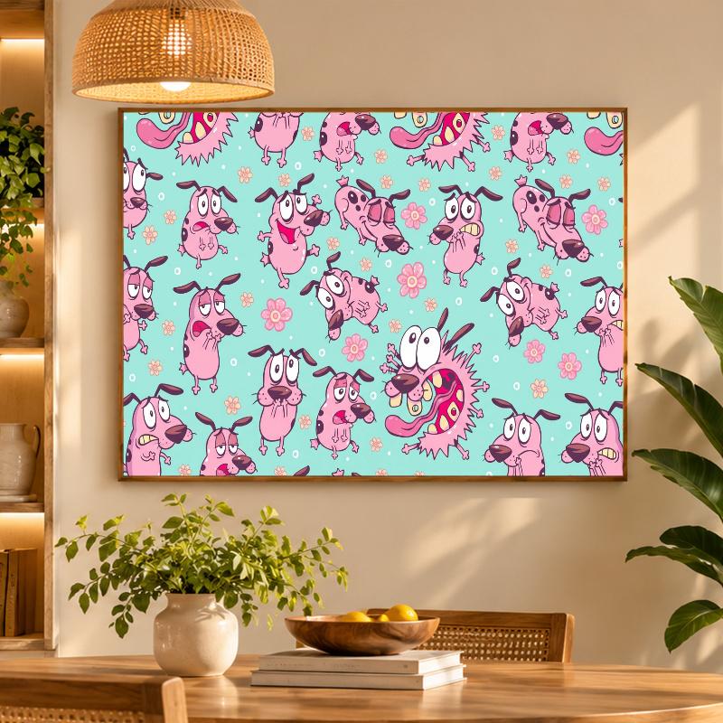 5D Diamond Painting Courage the Cowardly Dog DIY Full Drill Diamond Art Kit Home Decoration