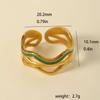 Luxury Non-Fading Drip Oil Open Ring - European and American Style Stainless Steel Statement Jewelry