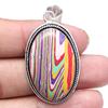 Pendant Rainbow Calsilica Gemstone Mother'Day Gift Silver Jewelry 2"
