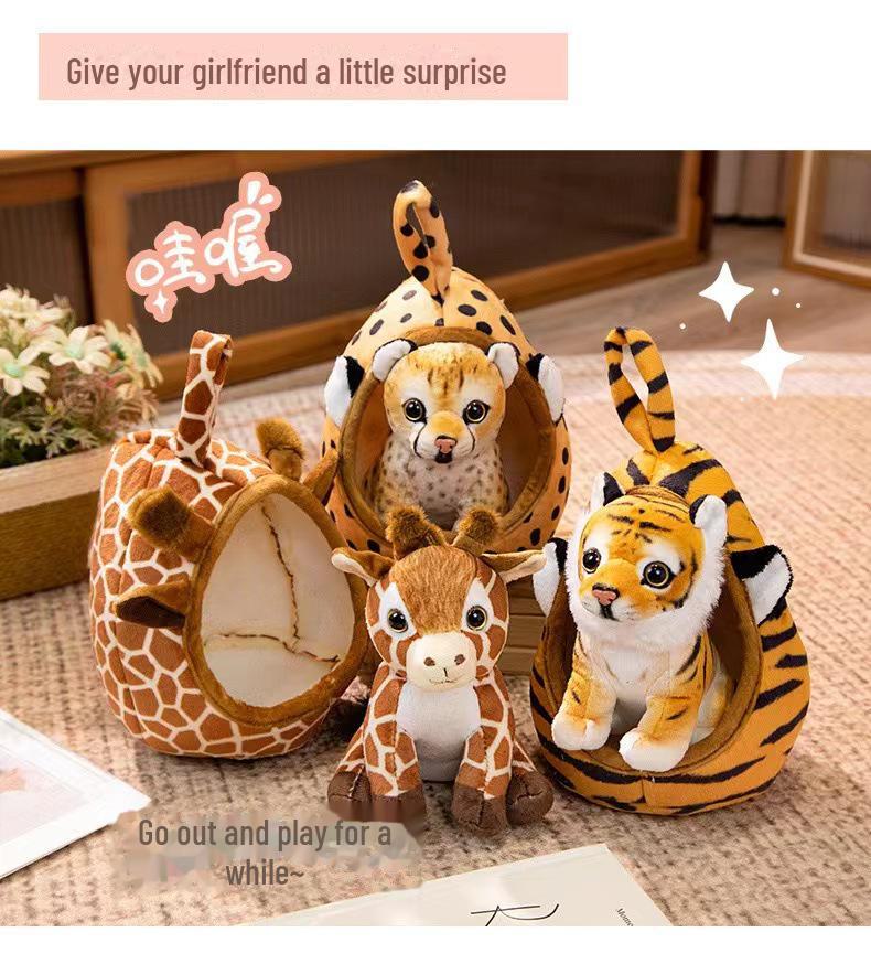 Zoo Animal Plush Toys: Tiger, Giraffe, Leopard, & Lion Dolls - Perfect Children's Gift