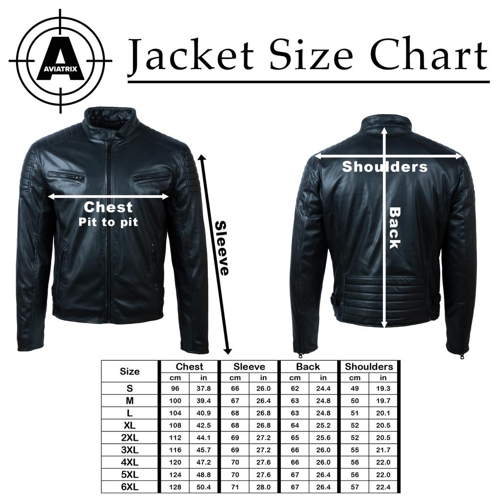 AVIATRIX Men's Leather Jacket (B8P6) - Black