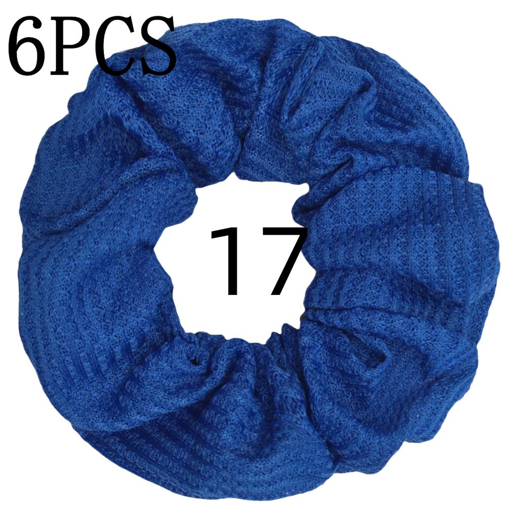 6pcs/lot Candy Color Scrunchies Elastic Hair Band Women Girls Ponytail Holder Rubber Accessories Waffle fabric