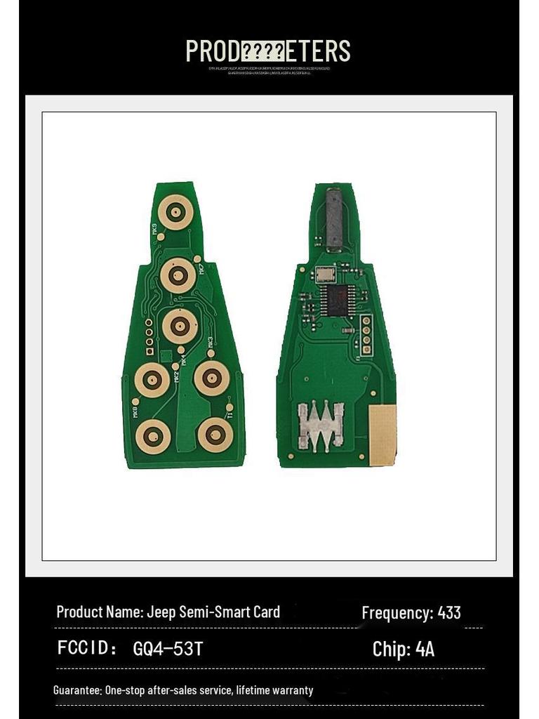 Geeignet für JP Jeep: GQ4-53T 5-Tasten Semi-Smart Motherboard mit 433 MHz Frequenz und 4A Chip