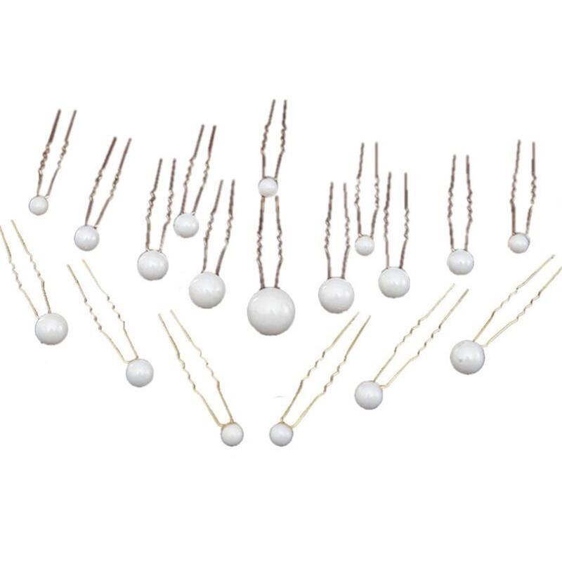 18 Pcs Set Pearls Hair Combs Bridal Headdress Women Beads Hairpins Wedding Hair Sticks Jewelry Accessories