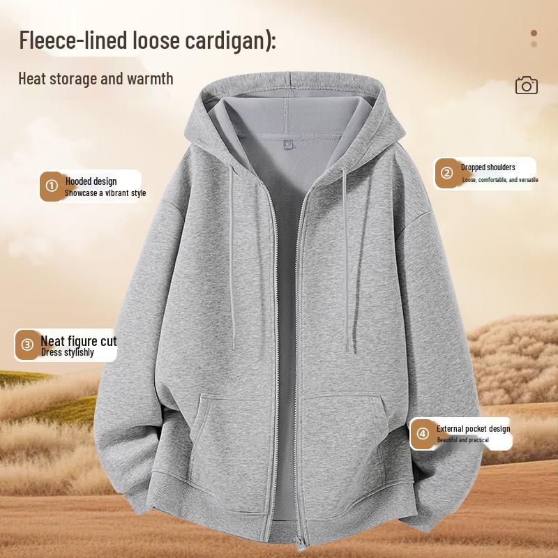 

JEANSWEST CLUB Men s Heavyweight Fleece Lined Full-Zip Hoodie M