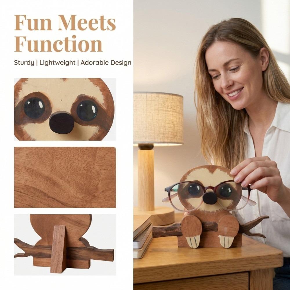 Wooden Glasses Display Stand Animal Shaped Desktop Rack Animal Eyeglass Holder  Nightstand