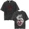 T-shirt Graphique Vintage Lavé Anime Fullmetal Alchemist Edward Elric et Alphonse Elric Hommes Femmes Manga Été Rétro T-shirts