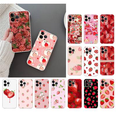 Kawaii Strawberry Phone Case For Iphone 15 14 Pro Max 13 12 11 Pro Max XSMax XR 12 13 Mini 14 Plus