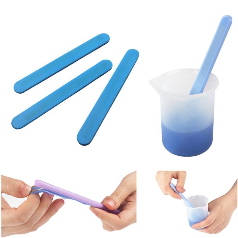 Reusable Resin Glue Tools for DIY Craft Jewelry Blue Silicone Stir Stick Stirring Rods Epoxy Liquid Paint Mixing Stirrer