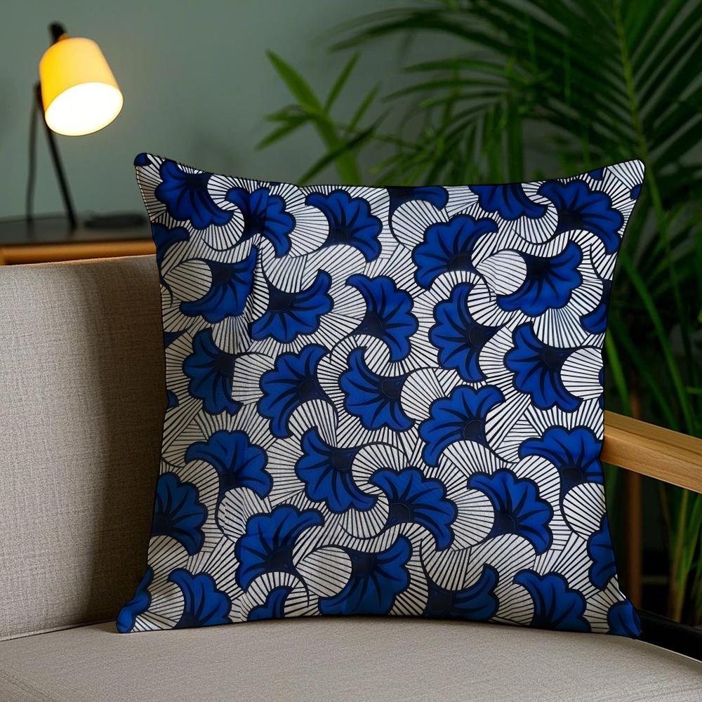 African Style Print Cushion Cover Plush Fabric Soft Double-Sided Printed Sofa Pillow Case Colorfast Home Decor Gift