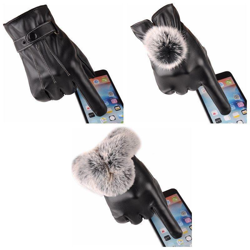 Winddichte Winter-Leder-Touchscreen-Handschuhe - Plus Samt, Rad- & Motorrad-Stile für Herren & Damen.