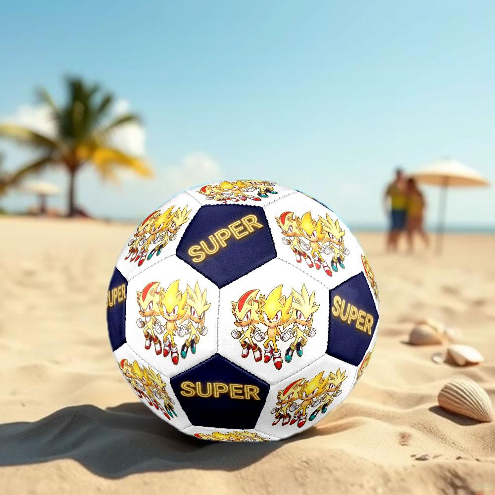 1pc Sonic the Hedgehog Soccer Ball Size 5 Indoor Soccer Ball Fashion Colorful Backyard Game - Great For Sports Fans Gift HE56