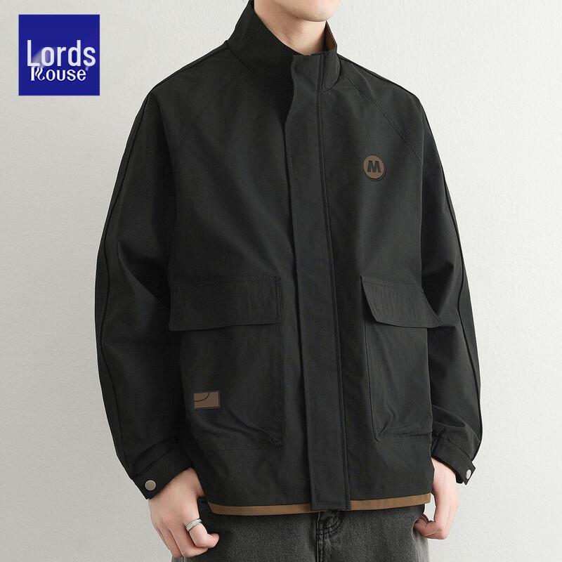 Luozhi Men's Spring Autumn Loose Stand Collar Casual Jacket