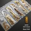 6-Grid Flat-Back Nail Art Rhinestone Set (1440pcs) - Mixed AB & Clear Glass Rhinestones Nail Decorations