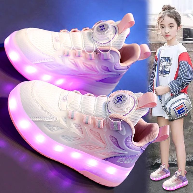 Kids Skate Shoes for LED Light Luminous Sneakers Two Wheels Shoes for Boys Girls with USB Charging