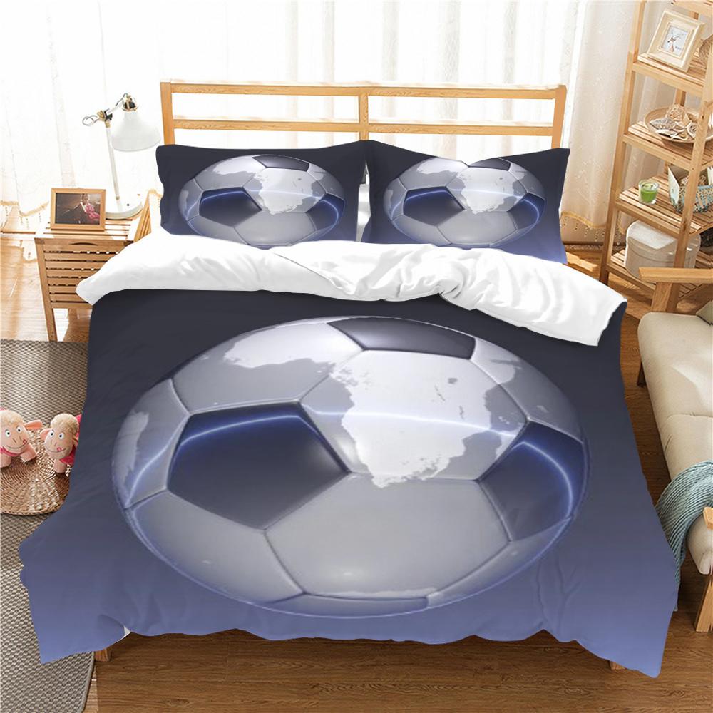 3D Fußball Druck Heißer Verkauf Bettwäsche Set Bettdecke Hause Bettwäsche Jugend Kinder Jungen Mikrofaser Quilt Abdeckung Kissenbezug