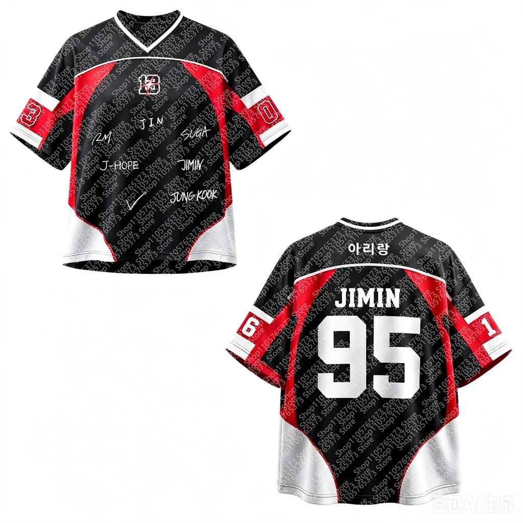 2026 BTS Jimin #95 Arirang Tour Merch 3D Print Unisex Jersey,ARMY Kpop Y2k Breathable Top, Men's Women's Quick-drying T-shirt