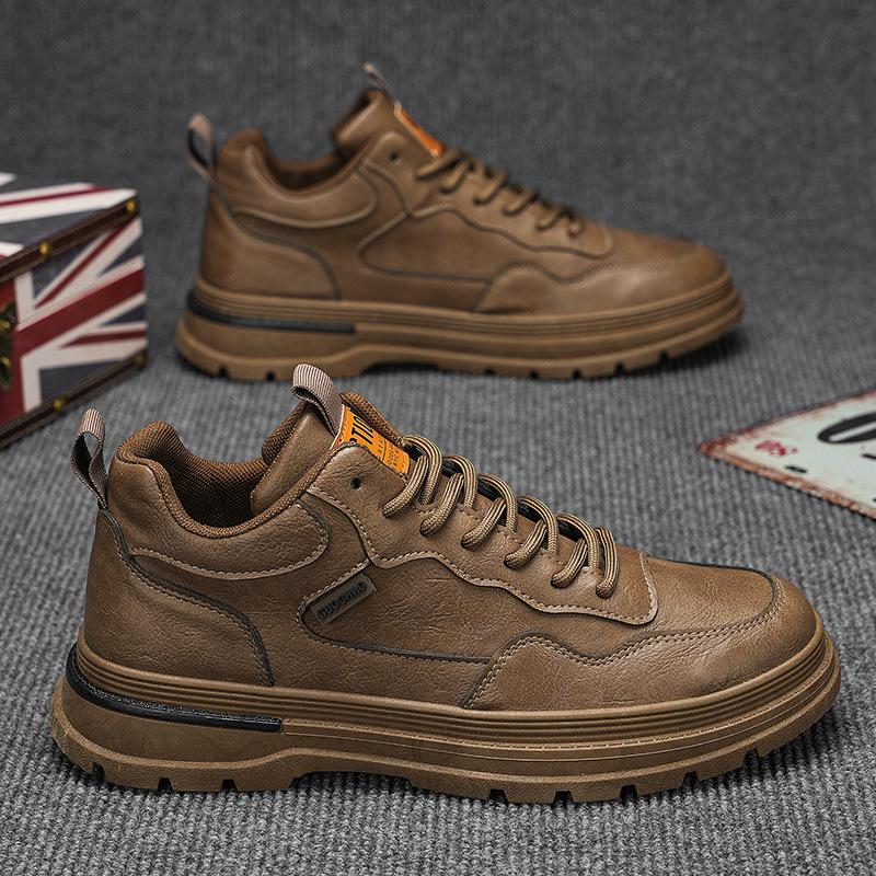 

Ботинки мартин осенние мужские туфли новые дышащие водонепроницаемые рабочие туфли модные универсальные нескользящие повседневные кожаные туфли кеды модная обувь 39