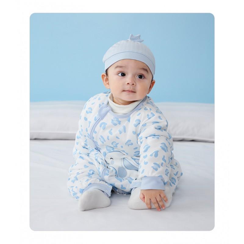 Cotton Baby Sleep Sack With Double Zipper Footed Pajamas Toddlers 1-3 Years Warm Winter Wear Anti-Kick Design