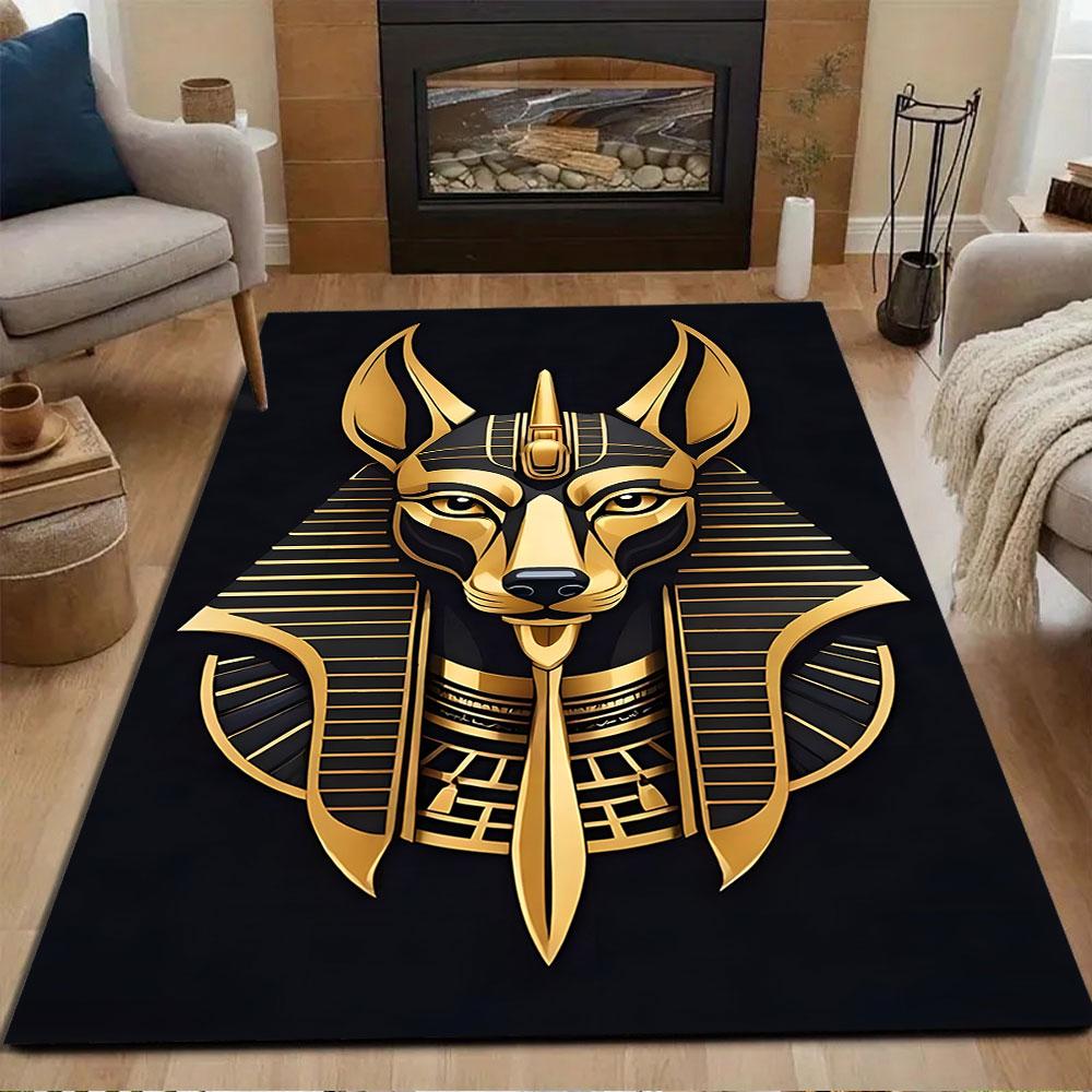 Pharaoh Anubis Design Rug Patterned carpet, non slip mat suitable for living room and bedroom sofas