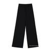 Autumn Black Wide-Leg High-Waist Pants for Plus Size Women