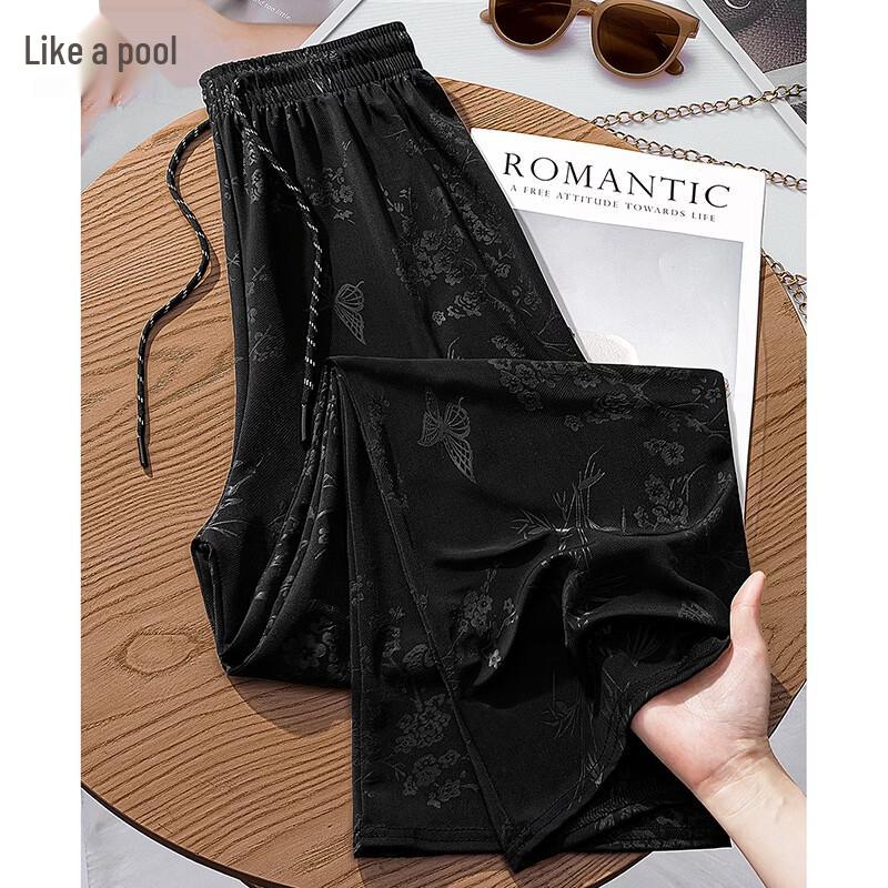 Women s New Chinese Style Drawstring Wide-Leg Casual Pants One Size